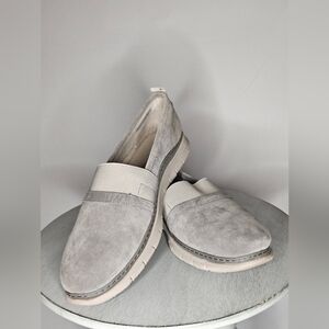 Vionic Light Gray Suede Loafers